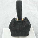 Fashion Ring Buckle Woven Simple Casual Crossbody Handbag Bag