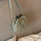 Alligator Pattern PU Leather Bucket Bag