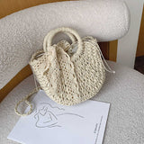 Small Net Red Woven Lace Ribbon Straw Handbag Bag