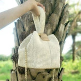 Fashion Ring Buckle Woven Simple Casual Crossbody Handbag Bag