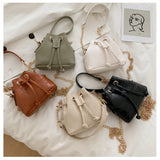 Alligator Pattern PU Leather Bucket Bag