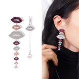 AndQ【LolliLips】So many Lips Personality Drop Earrings