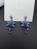 AndQ Blue Turquoise and Purple Zircon Drop Earrings