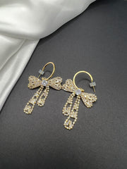 AndQ Bowknots BlingBling Zircon Pendants Earrings