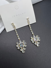 AndQ Long Pendants Clearly Zircon Embedded Earrings