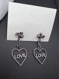 AndQ Purple Love Heart Drop Earrings