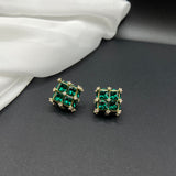 AndQ Green Cube Zircon Studs Earrings