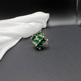 AndQ Green Cube Zircon Studs Earrings