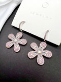 AndQ Pink Pink Peach Blossom Zircon Embedded Earrings