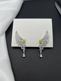 AndQ Wings Zircon Embedded Studs Earrings