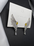 AndQ Wings Zircon Embedded Studs Earrings