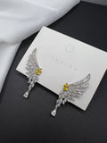 AndQ Wings Zircon Embedded Studs Earrings