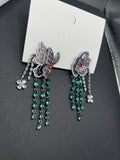 AndQ Flowers Love Butterfly Zircon Tassels Earrings