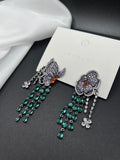 AndQ Flowers Love Butterfly Zircon Tassels Earrings