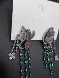 AndQ Flowers Love Butterfly Zircon Tassels Earrings