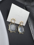 AndQ Double Clear Square Earrings