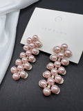 AndQ Pink Pearls Elegant Earrings