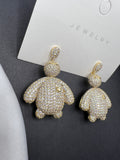 AndQ Zircon Cute Baymax Earrings