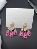 AndQ Rose Red Zircon Micro Embedded Earrings