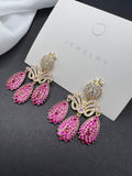 AndQ Rose Red Zircon Micro Embedded Earrings