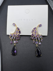 AndQ Zircon Embedded Wings Tassel Earrings