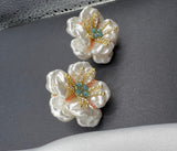 AndQ Handmade Baroque Flowers Studs Earrings