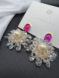 AndQ Handmade Crystal Beads Flower Earrings