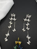 AndQ Dancing Butterflies Zircon Embedded Tassel Earrings