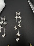 AndQ Dancing Butterflies Zircon Embedded Tassel Earrings