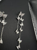 AndQ Dancing Butterflies Zircon Embedded Tassel Earrings