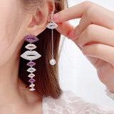 AndQ【LolliLips】So many Lips Personality Drop Earrings